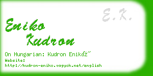 eniko kudron business card